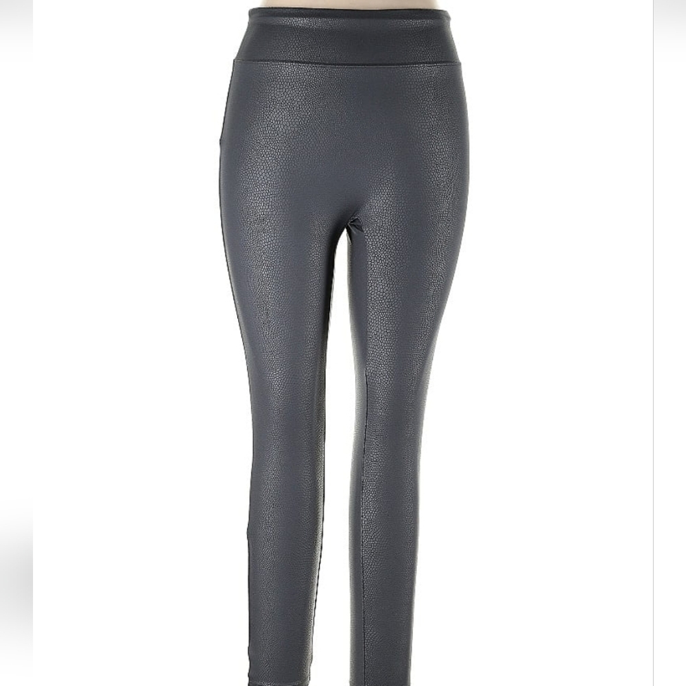 Faux Leather Leggings By Giuliana Steel Gray SPANX Size LARGE